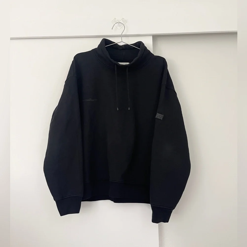 Frame Men’s Mock Neck SweatShirt Hoodie Pullover Sweater size Large Black